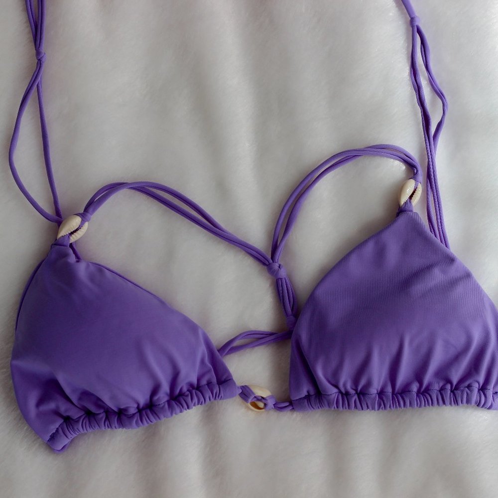 Ale By Alessandra Shell Yeah Triangle Bikini Top Lave Gem